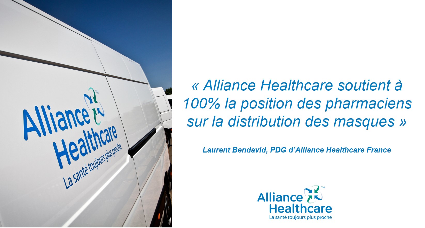 Alliance Healthcare soutient à 100% la position des pharmaciens sur la distribution des masques