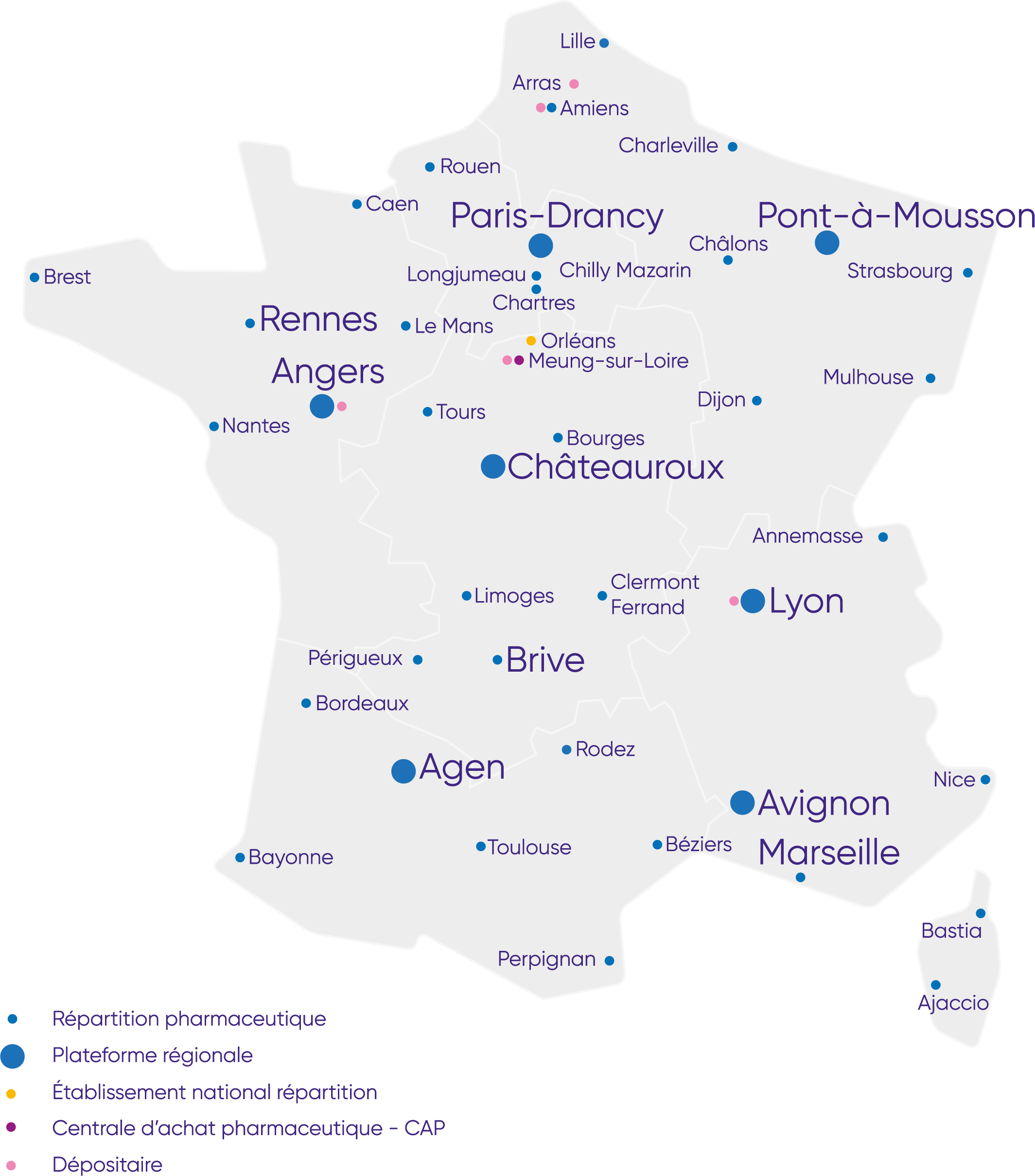 Carte Cencora en France 2025